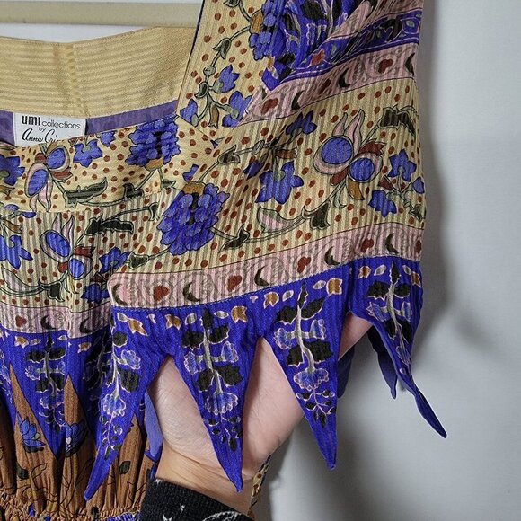 Vintage UMI Collections by Anne Crimmins Silk Gypsy Floral Boho Maxi Dress 8 - Picture 6 of 12
